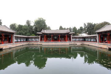 Fototapeta premium Chinese classical architectural scenery, Beijing