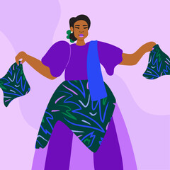 Fototapeta premium Illustration of woman performing Philippine folk dance