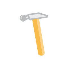 Hammer in a flat style. Typical simple hammer tool. Icons isolated on a white background