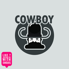 cowboy flat logo suitable for your bussiness