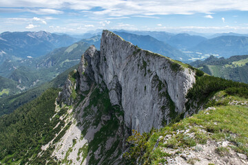 Mountain ridge at Schafberg in the Salzkammergut region of Austria