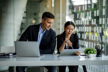 Team of business people working together in the meeting room office, teamwork background charts and graphs banner, double exposure successful teamwork, business planning concept.