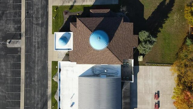 Greek Orthodox Church, bird's eye view of the structure from 100 feet.