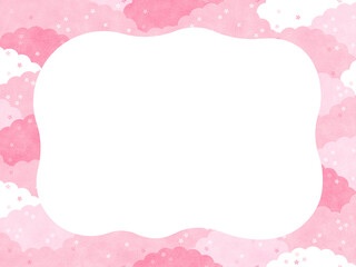 満開の桜　背景・フレーム素材（横向き）／質感加工