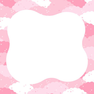 満開の桜　背景・フレーム素材（正方形）