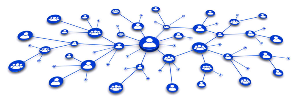 通信ネットワーク、ソーシャルネットワークのコンセプトイメージ