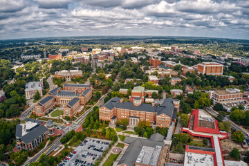 Fototapeta na wymiar Aerial View of a large Public University in Athens, Georgia