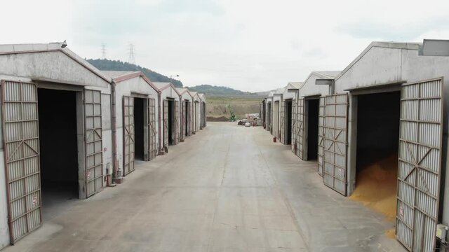 closed warehouses and hangars, goods storage area