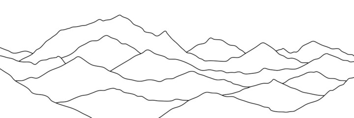 Curved lines, imitation of mountain ranges. Vector background, minimalism.