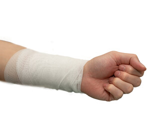 gauze bandage at foot for medic treatment