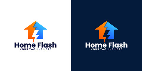 flash house logo design, flash house, electric house