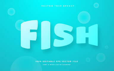 fish cartoon editable text effect