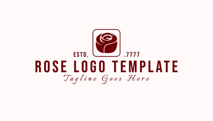 Rose logo inspiration. Aesthetic line art rose logo design for beauty care, skin care, spa, yoga, women fashion and beauty clinic treatment. Initial modern logo branding identity for feminine company.