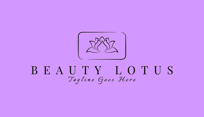 Lotus flower logo inspiration. Aesthetic line art lotus logo design for beauty care, skin care, spa, yoga, boutique, women fashion and beauty clinic treatment. branding identity for feminine business.