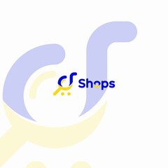 shop logo design template. shopping cart icon design