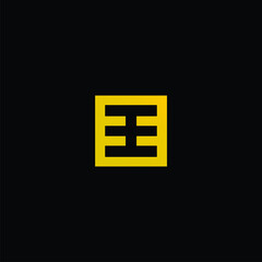 Minimalist simple line art letter EE logo. This logo icon incorporate with two letter E and E in the creative way.