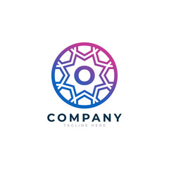 Letter O Inside Circle Shape Logo Design Template Element