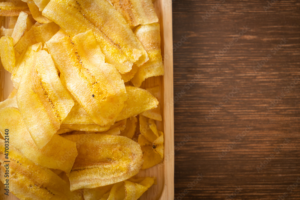 Sticker banana chips - fried or baked sliced banana