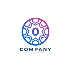 Number 0 Inside Circle Shape Logo Design Template Element