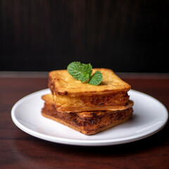 Tape Kabin, Indonesian Typical Food, made from cracker or biscuit and combine with tape