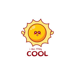 Cute funny sun character. Vector hand drawn cartoon mascot character illustration icon. Isolated on white background. outer space character concept