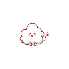 Cute funny cloud character. Vector hand drawn cartoon mascot character illustration icon. Isolated on white background.