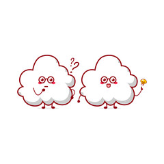Cute funny cloud character. Vector hand drawn cartoon mascot character illustration icon. Isolated on white background.