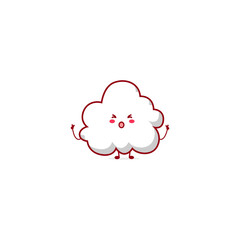 Cute funny cloud character. Vector hand drawn cartoon mascot character illustration icon. Isolated on white background.