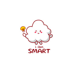 Cute funny cloud character. Vector hand drawn cartoon mascot character illustration icon. Isolated on white background.