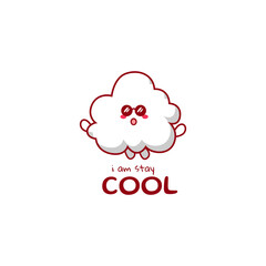 Cute funny cloud character. Vector hand drawn cartoon mascot character illustration icon. Isolated on white background.