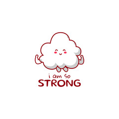 Cute funny cloud character. Vector hand drawn cartoon mascot character illustration icon. Isolated on white background.