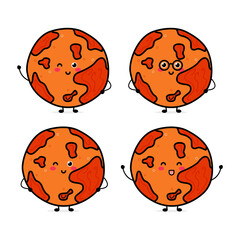 Cute funny mars character. Vector hand drawn cartoon mascot character illustration icon. Isolated on white background. © raccoontoon