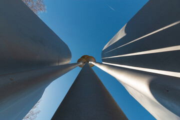inside the pipes going up to the sky