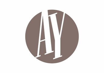 Colorful initial letter of AY