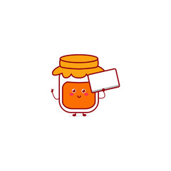 Cute funny jam character. Vector hand drawn cartoon mascot character illustration icon. Isolated on white background.