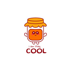 Cute funny jam character. Vector hand drawn cartoon mascot character illustration icon. Isolated on white background.