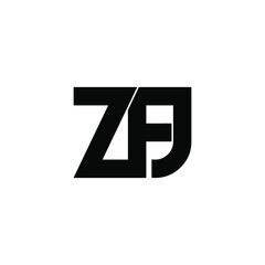 zfj initial letter monogram logo design