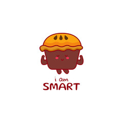 Cute funny muffins character. Vector hand drawn cartoon mascot character illustration icon. Isolated on white background.