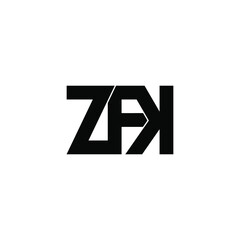 zfk initial letter monogram logo design