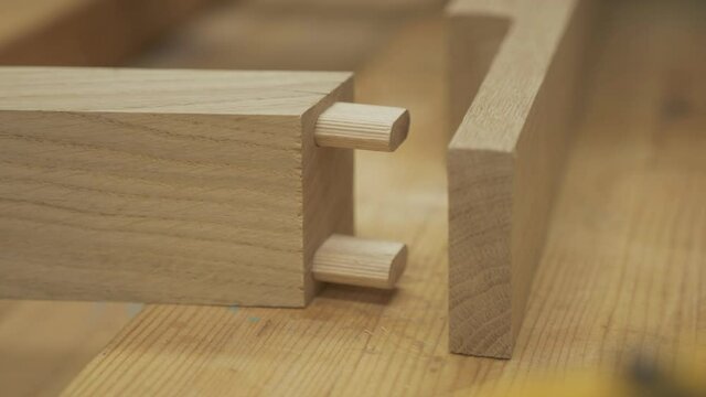 White oak timber with oak dominos ready for fry fitting