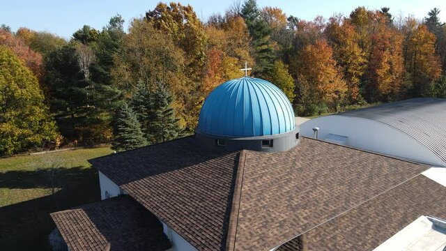 Spinning around the dome of an Orthodox church.