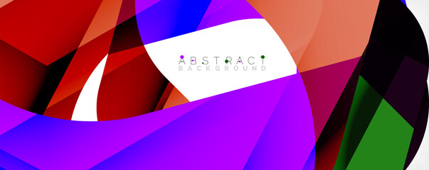 Geometric abstract background - multicolored abstract shapes on white. Vector Illustration For Wallpaper, Banner, Background, Landing Page