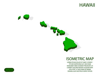 Green isometric map of Vietnam elements white background for concept map easy to edit and customize. eps 10