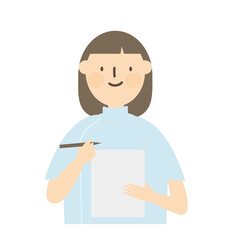 Vector illustration of a nurse taking notes.