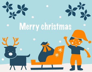 サンタクロースとトナカイ