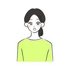 正面を向いた女性のイラスト