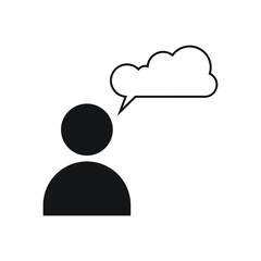 Thinking man icon  dream cloud  person with question bubble vector illustration