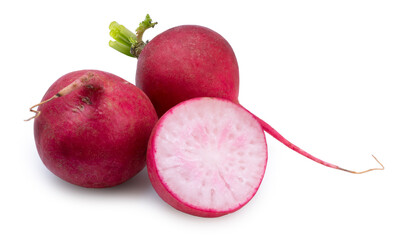  Radish on White Background. 