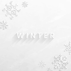 Snowflake winter social ads template vector