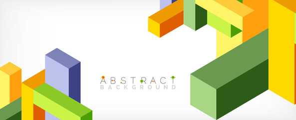 Fototapeta premium Abstract background. 3d cubes, cubic elements and blocks. Techno or business concept for wallpaper, banner, background, landing page